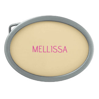 Cream minimalist custom name belt buckle