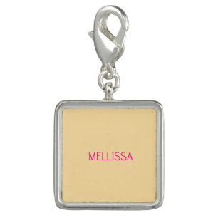 Cream minimalist custom name charm