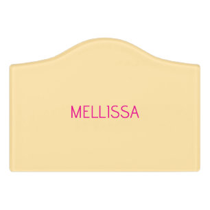 Cream minimalist custom name door sign