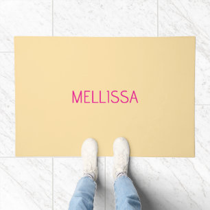 Cream minimalist custom name doormat