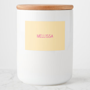 Cream minimalist custom name  food label