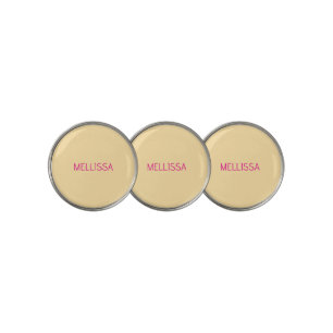 Cream minimalist custom name  golf ball marker