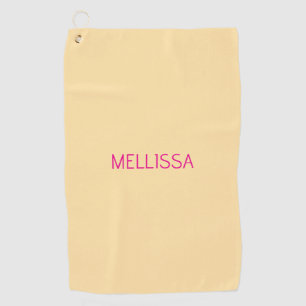 Cream minimalist custom name golf towel