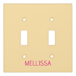 Cream minimalist custom name  light switch cover