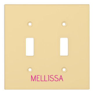 Cream minimalist custom name light switch cover