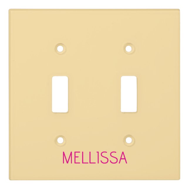 Cream minimalist custom name  light switch cover (Front)