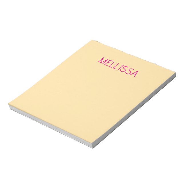 Cream minimalist custom name  notepad (Rotated)