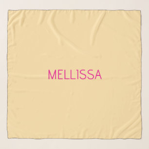 Cream minimalist custom name scarf