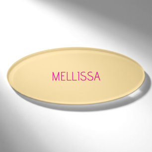 Cream minimalist custom name tag