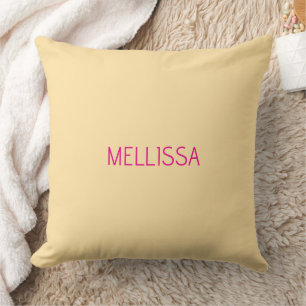 Cream minimalist custom name  throw pillow
