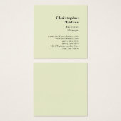 Cream Minimalist Modern Simple Plain Profile Card (Front & Back)