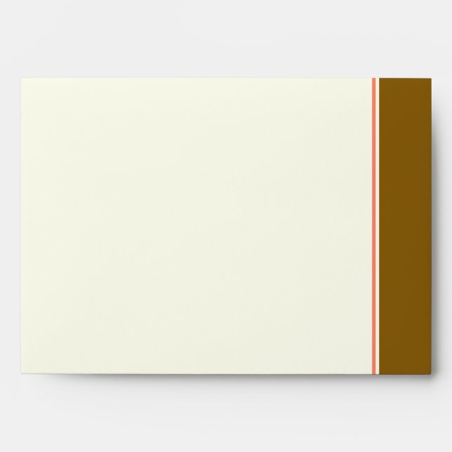 Cream monogram wedding envelope with brown band (Front)