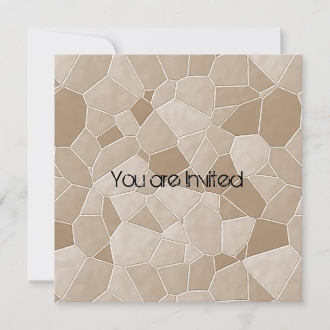 Cream Mosaic abstract Baby Shower Invitation (Front)