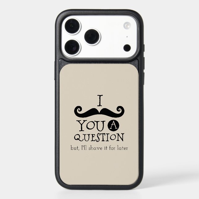 Cream Mustache You A Question Humor Otterbox iPhone Case (Back)