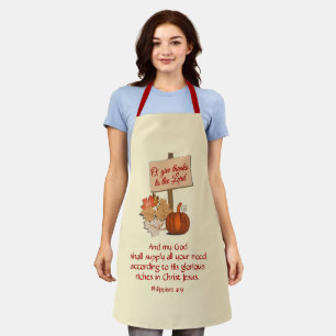 Cream   MY GOD SHALL SUPPLY   Christian Scripture Apron