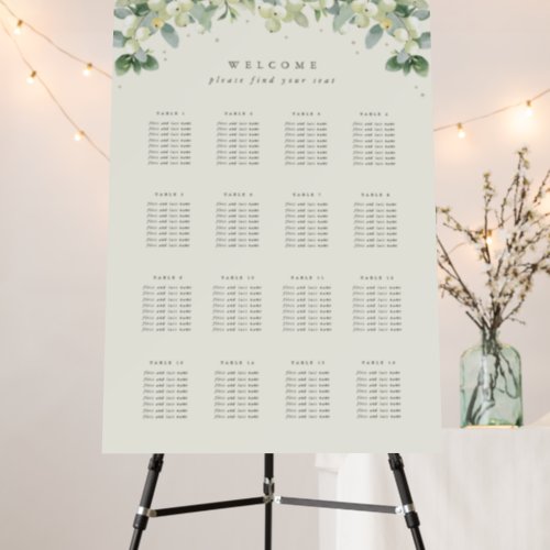 CreamNavy 16 Tables of 8 Wedding Seating Chart Foam Board