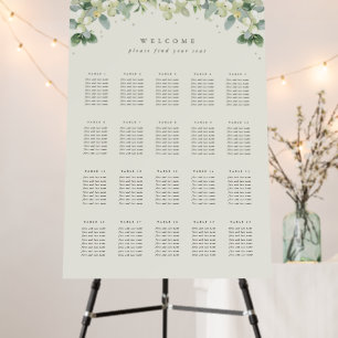 Cream/Navy 20 Tables of 8 Wedding Seating Chart Foam Board