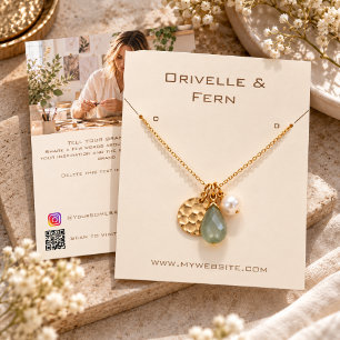 Cream necklace jewelry photo display card