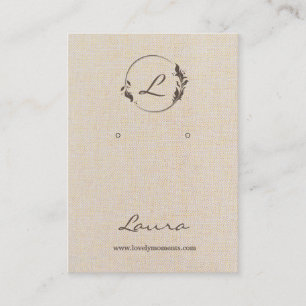 Cream off-white earring display card