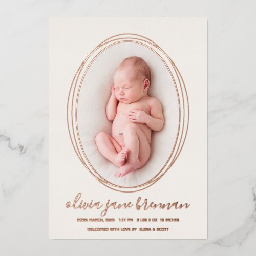 Cream Off White Newborn Photo Stats Card
