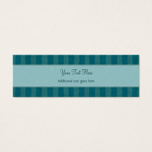 Cream on Teal Floral Wisps &amp; Stripes with Monogram Business Card Templates