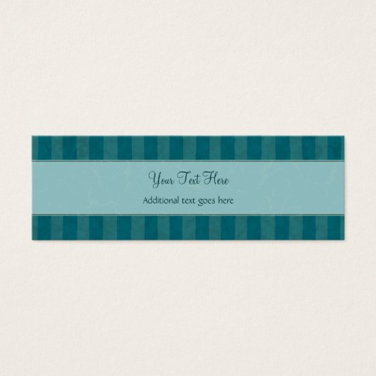 Cream on Teal Floral Wisps & Stripes with Monogram (Front)