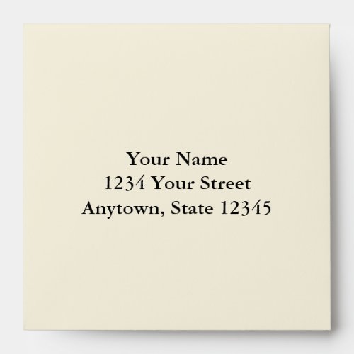 Cream or Ecru Square Envelope with Custom Address