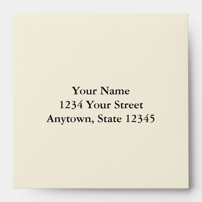Cream or Ecru Square Envelope with Custom Address (Front)