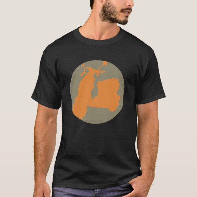 CREAM/ORANGE SCOOTER CIRCLE T-Shirt (Front)