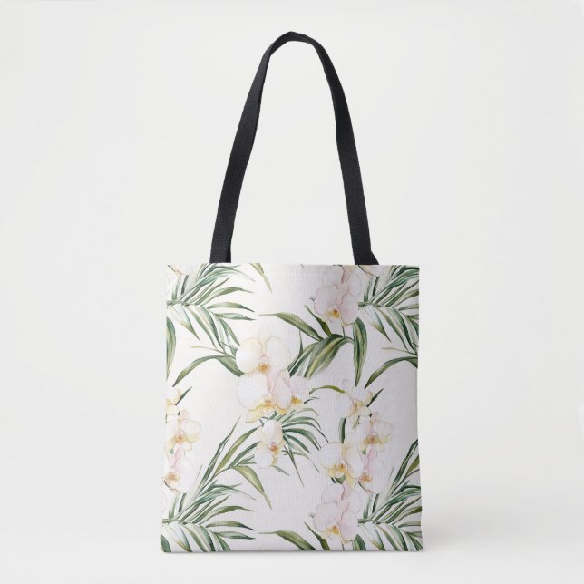 Cream Orchid Flowers   Tote Bag (Front)