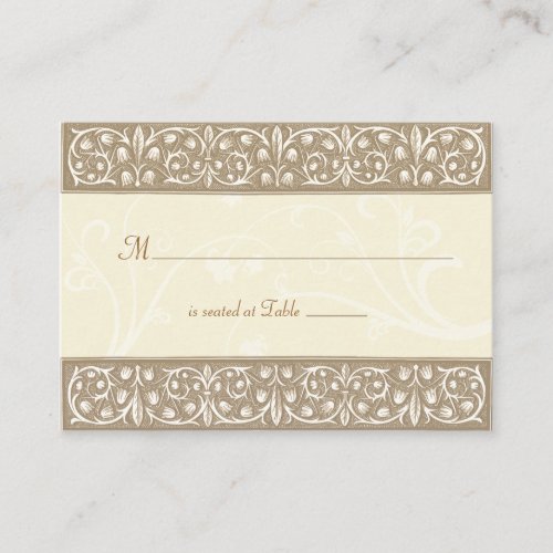 Cream Ornamental Frieze Place Card