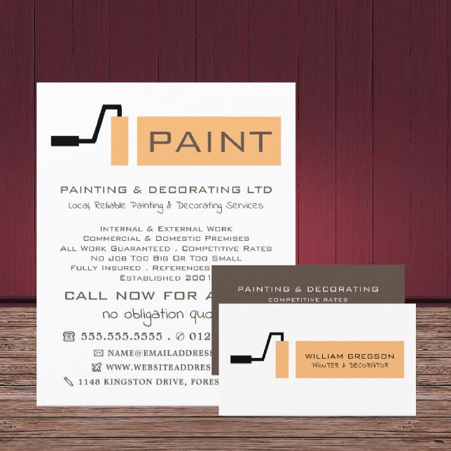 Cream Paint Roller, Painter & Decorator Flyer (Creator Uploaded)