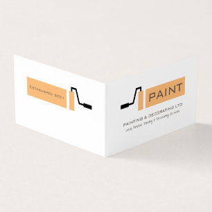 Cream Paint Roller, Painter & Decorator Photo Business Card
