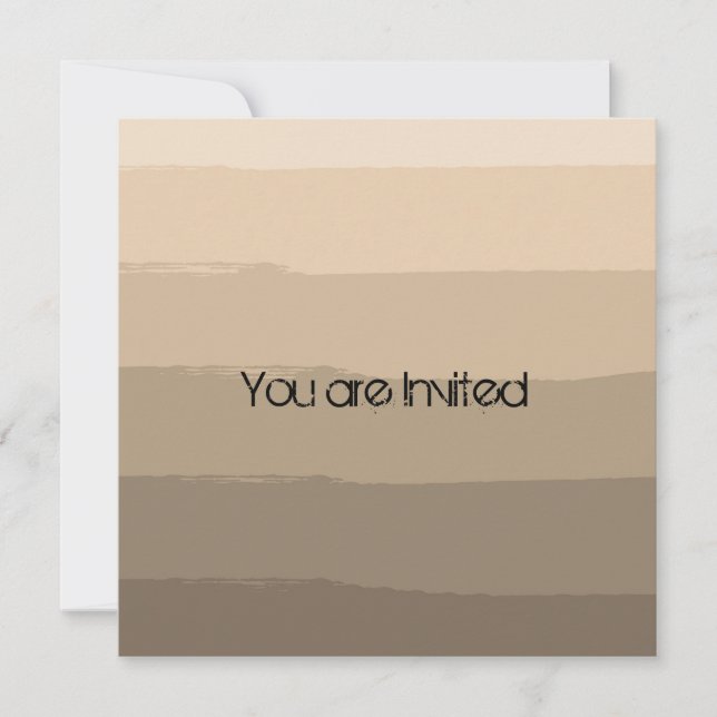Cream Painted Stripes Baby Shower Invites (Front)