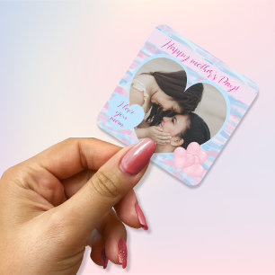 Cream pastel Light blue and pink keepsake Square Sticker