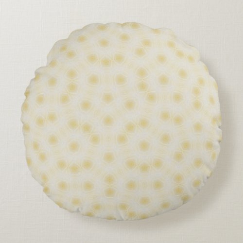 Cream Pastel Memories of Creatures Soft and Furry  Round Pillow
