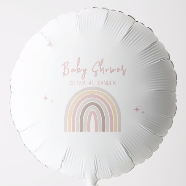 Cream Pastel Simple Minimalist Baby Shower Balloon (Front)