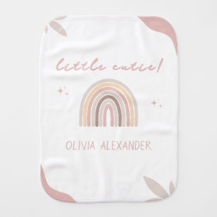 Cream Pastel Simple Minimalist Baby Shower Burp Cloth