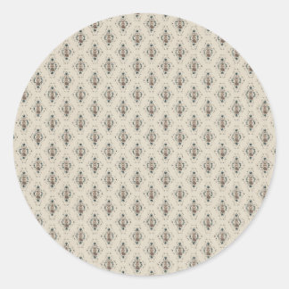 Cream Pattern Background Classic Round Sticker