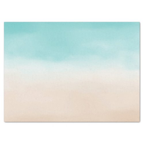 Cream Peach Aqua Ombre  Tissue Paper