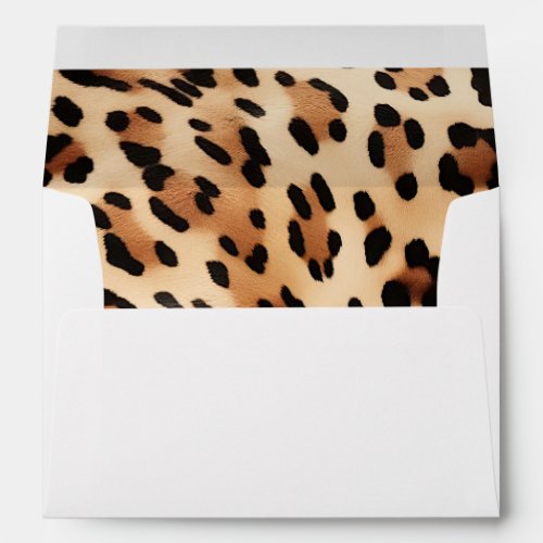 Cream Peach Leopard Animal  Envelope