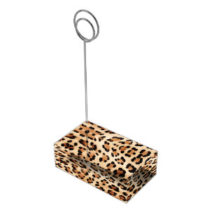 Cream Peach Leopard Place Card Holder