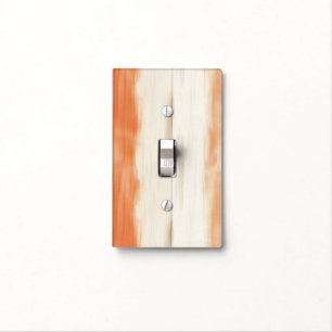 Cream Peach Orange Stripes   Light Switch Cover