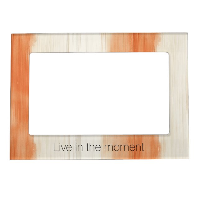 Cream Peach Orange Stripes   Magnetic Frame (Front)