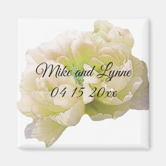 Cream Peony Floral Magnet