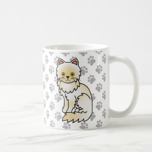 Cream Persian Cute Cartoon Cat Illustration Coffee Mug