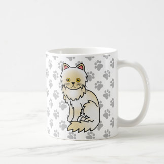 Cream Persian Cute Cartoon Cat Illustration Coffee Mug
