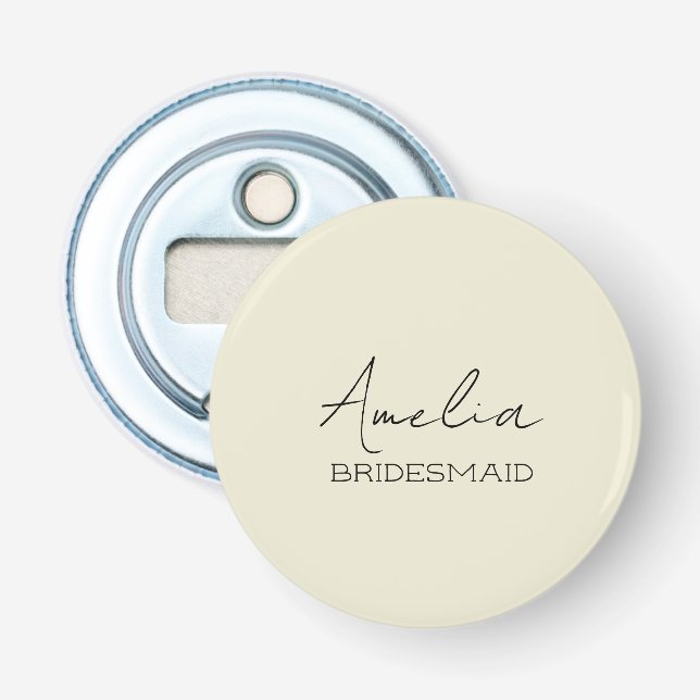 Cream Personalized Bridesmaid Bottle Opener (Front)