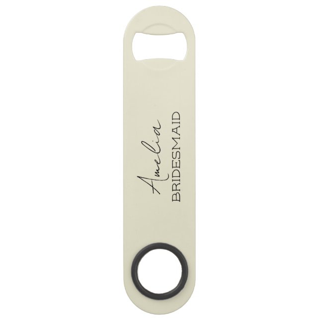 Cream Personalized Bridesmaid Bottle Opener (Front)
