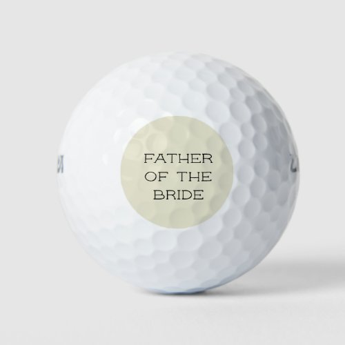 Cream Personalized Father of the Bride Golf Balls